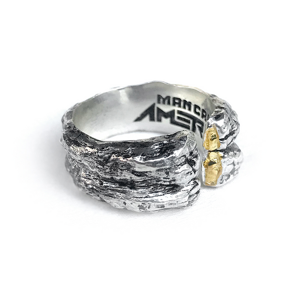 rustic ring silver magma 